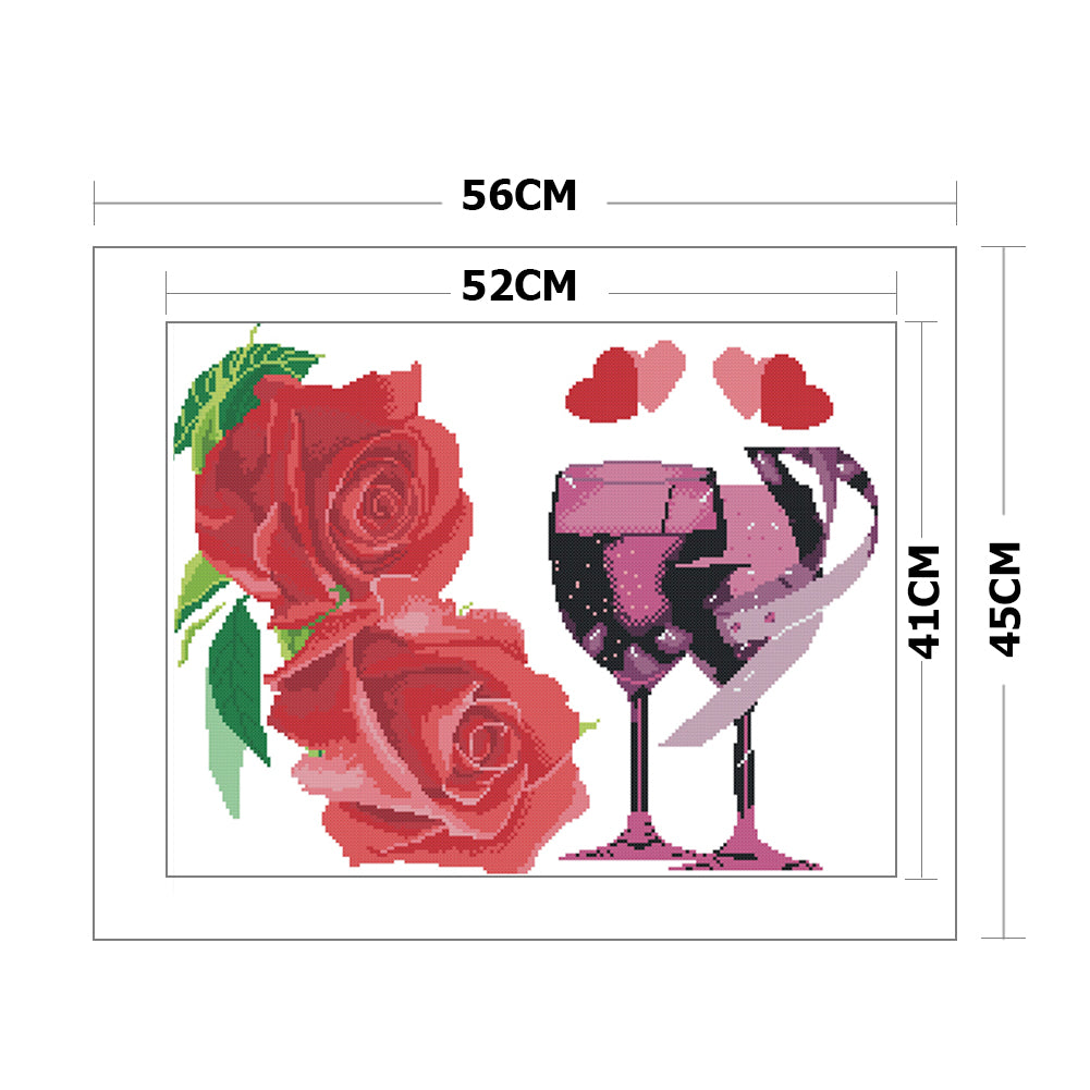 Romantic Bouquet - 11CT Stamped Cross Stitch 56*45CM