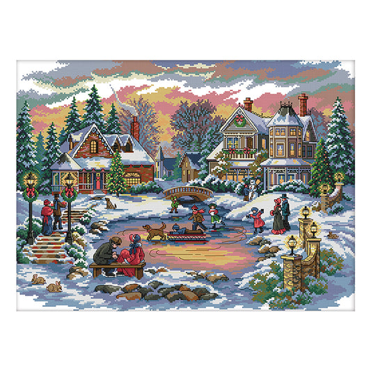 House- 14CT Stamped Cross Stitch 55*43CM