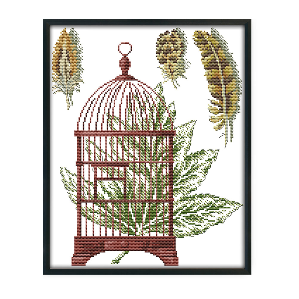 Cage - 14CT Stamped Cross Stitch 33*37CM