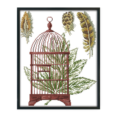 Cage - 14CT Stamped Cross Stitch 33*37CM