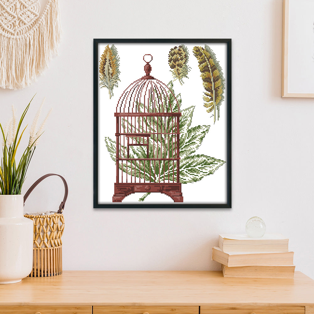 Cage - 14CT Stamped Cross Stitch 33*37CM