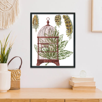 Cage - 14CT Stamped Cross Stitch 33*37CM