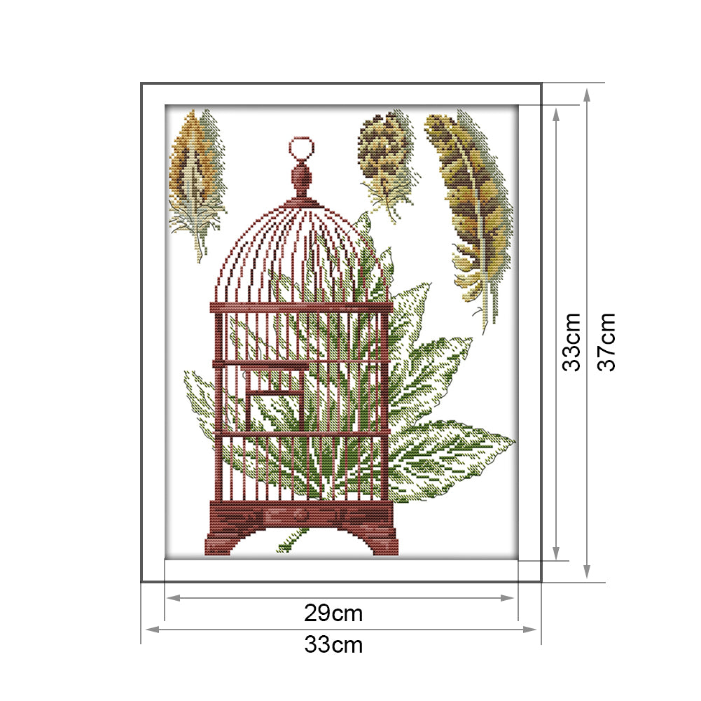 Cage - 14CT Stamped Cross Stitch 33*37CM