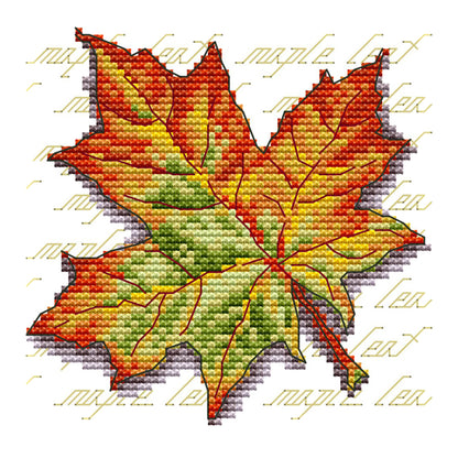 Leaves - 14CT Stamped Cross Stitch 16*15CM