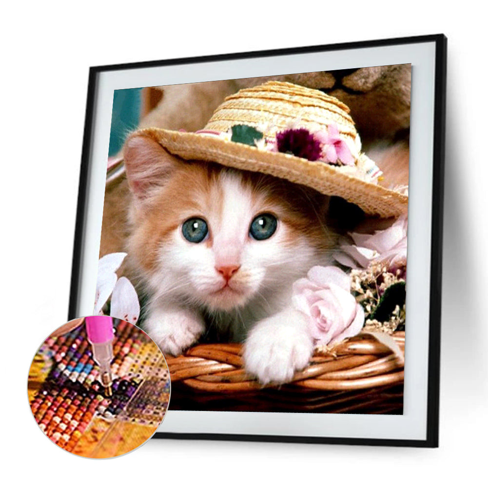 Cat - Full Round Drill Diamond Painting 30*30CM