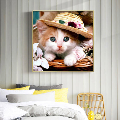 Cat - Full Round Drill Diamond Painting 30*30CM