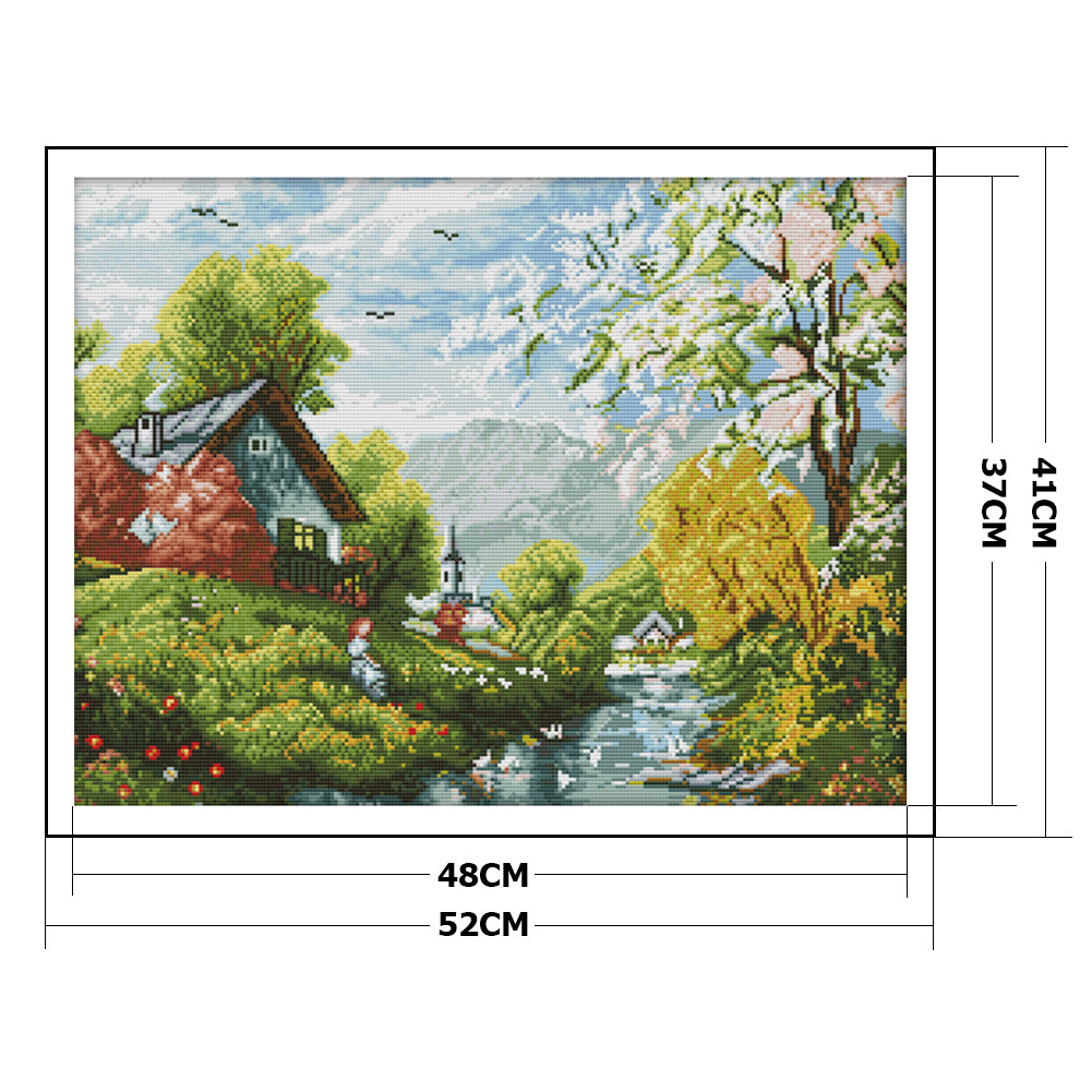 Sky - 14CT Stamped Cross Stitch 52*41CM