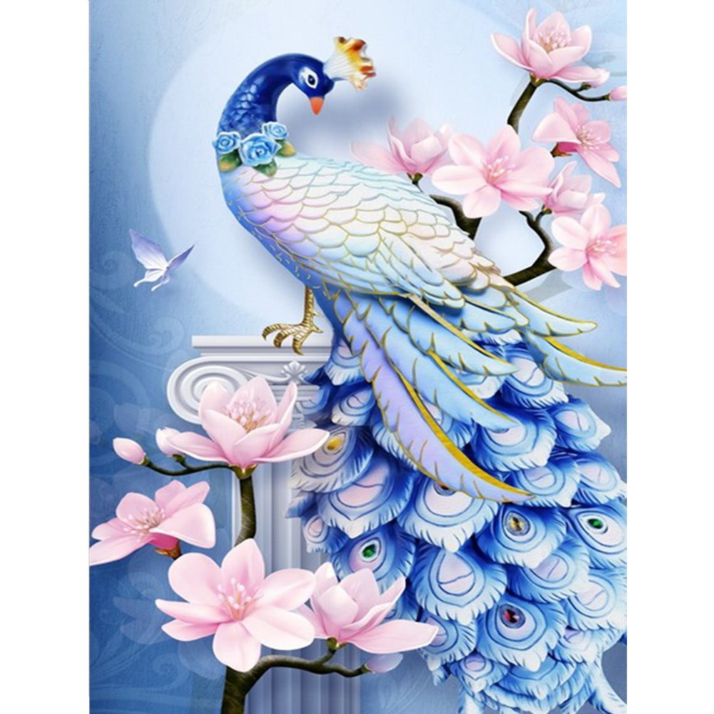 Peacock Flower - Full Round Drill Diamond Painting 30*40CM