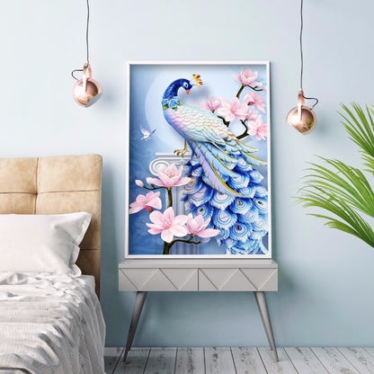 Peacock Flower - Full Round Drill Diamond Painting 30*40CM