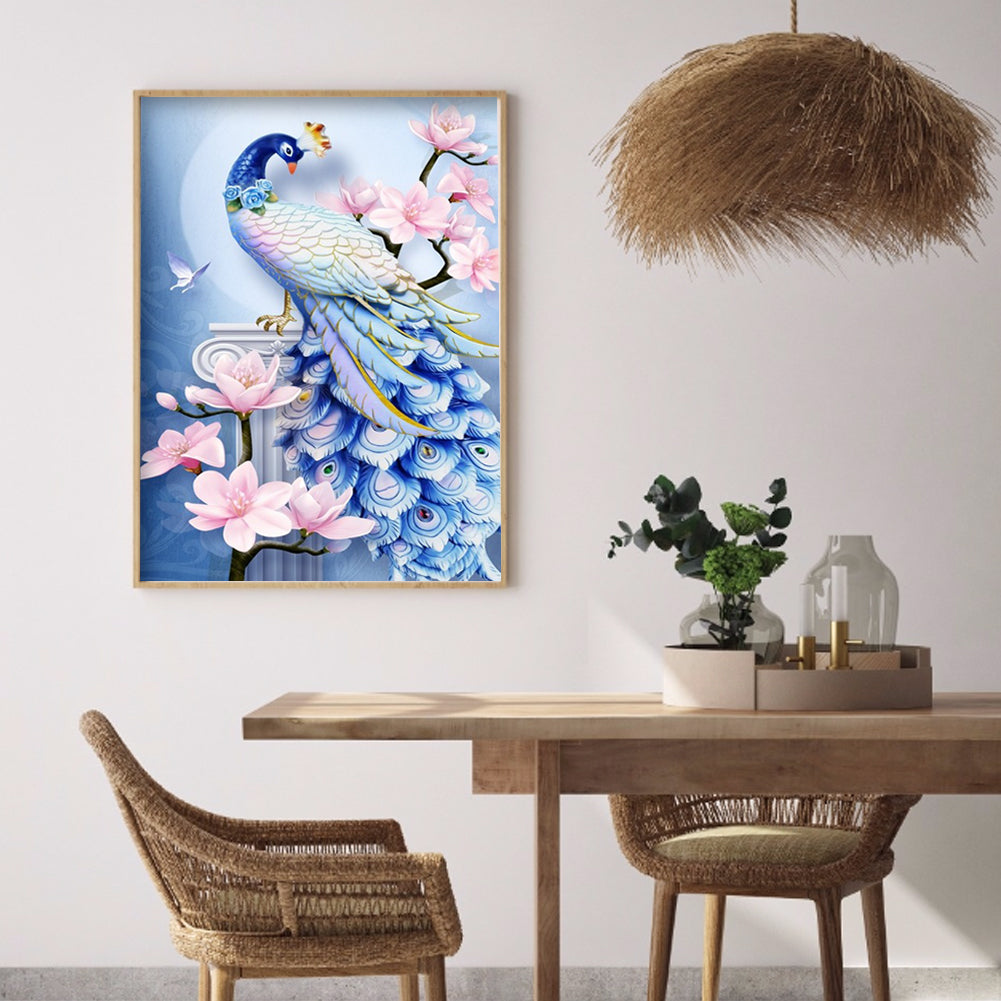 Peacock Flower - Full Round Drill Diamond Painting 30*40CM