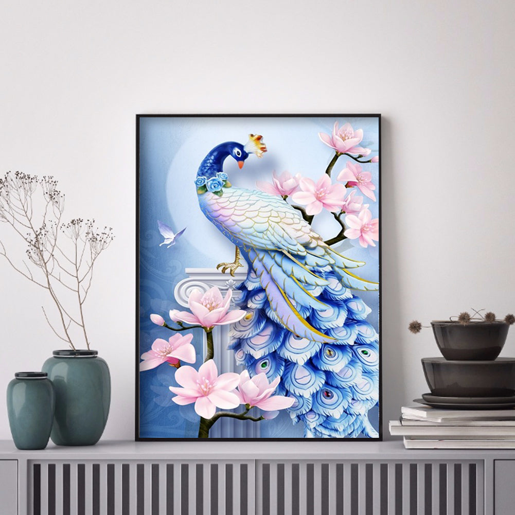 Peacock Flower - Full Round Drill Diamond Painting 30*40CM