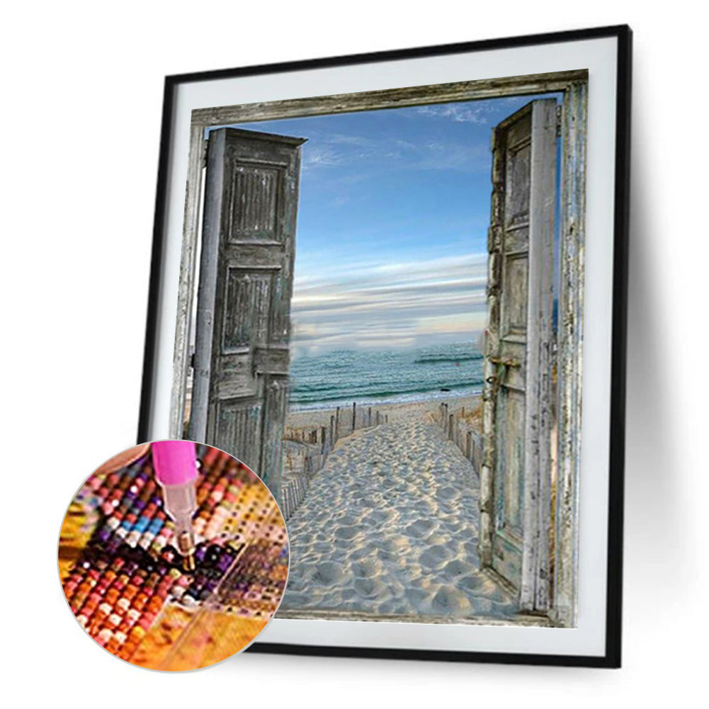 Beach Door - Full Round Drill Diamond Painting 30*40CM