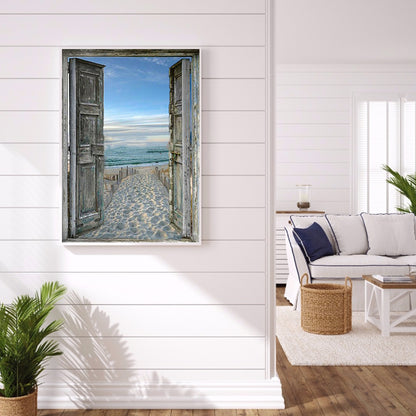 Beach Door - Full Round Drill Diamond Painting 30*40CM