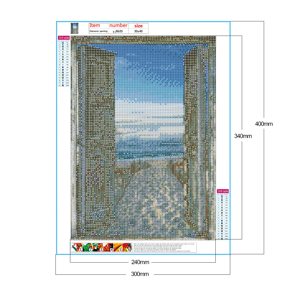 Beach Door - Full Round Drill Diamond Painting 30*40CM