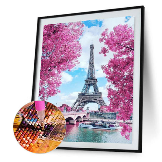 Eiffel Tower - Full Round Drill Diamond Painting 30*40CM