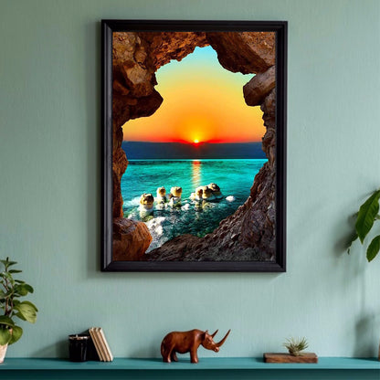 Sunset Sea - Full Round Drill Diamond Painting 30*40CM