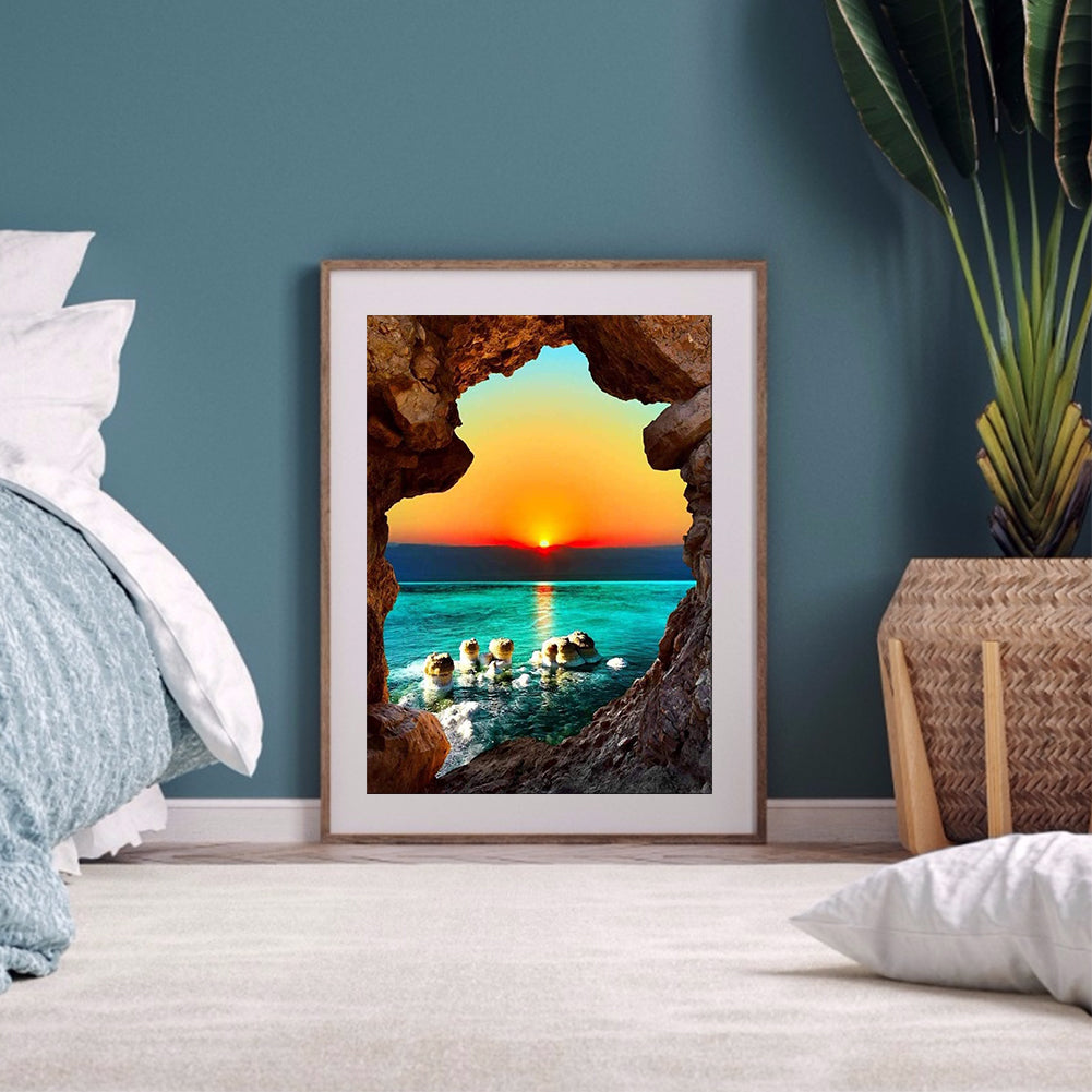 Sunset Sea - Full Round Drill Diamond Painting 30*40CM