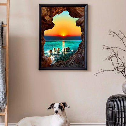 Sunset Sea - Full Round Drill Diamond Painting 30*40CM