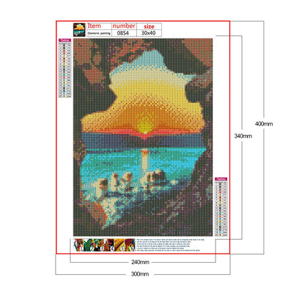 Sunset Sea - Full Round Drill Diamond Painting 30*40CM