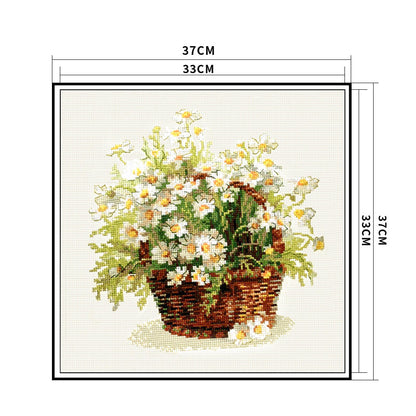 Flower - 11CT Stamped Cross Stitch 37*37CM