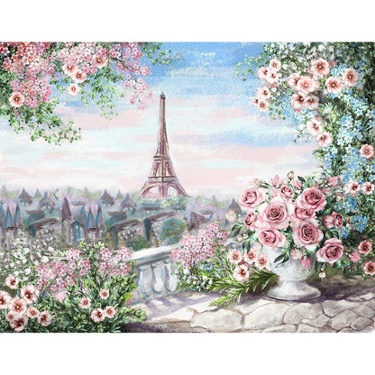 Eiffel Tower - Full Round Drill Diamond Painting 40*30CM