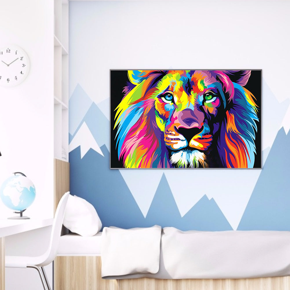 Male Lion - Full Round Drill Diamond Painting 40*30CM