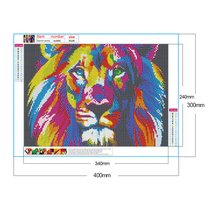 Male Lion - Full Round Drill Diamond Painting 40*30CM