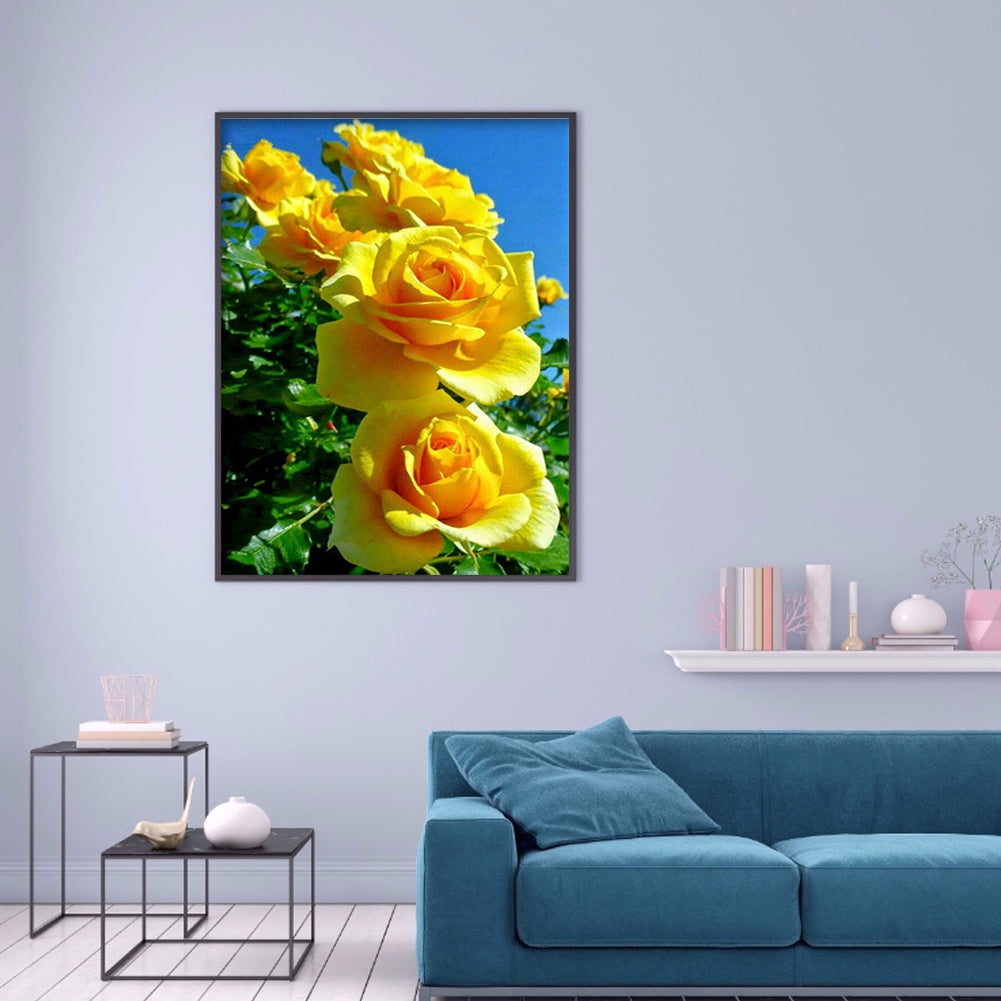 Yellow Rose - Full Round Drill Diamond Painting 30*40CM