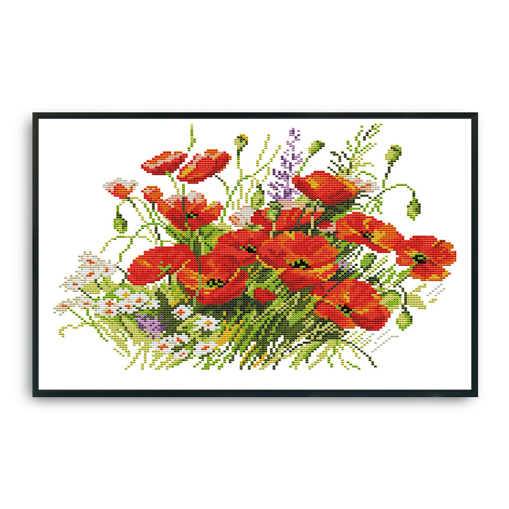Blooming Pre-Printed - 14CT Stamped Cross Stitch 36*31CM