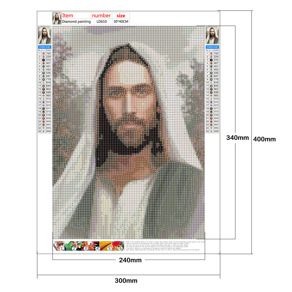 Jesus - Full Round Drill Diamond Painting 30*40CM