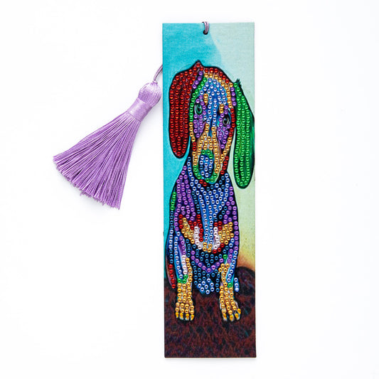 Tassel DIY Special Shape Drill Diamond Painting Animal Leather Bookmark Kit