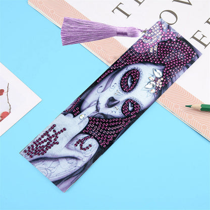 Tassel DIY Special Shape Drill Diamond Painting Animal Leather Bookmark Kit