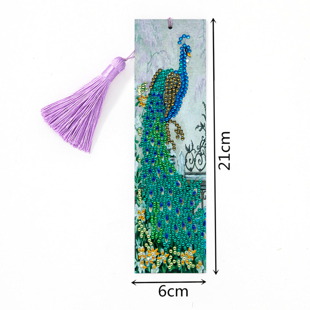 Tassel DIY Special Shape Drill Diamond Painting Animal Leather Bookmark Kit