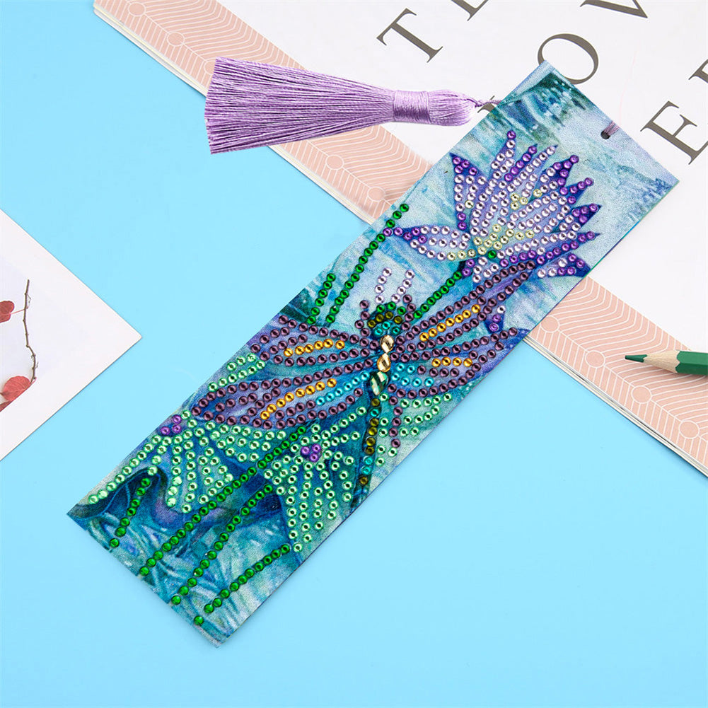 Tassel DIY Special Shape Drill Diamond Painting Animal Leather Bookmark Kit