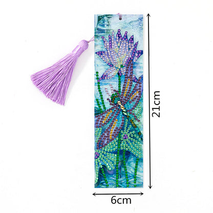 Tassel DIY Special Shape Drill Diamond Painting Animal Leather Bookmark Kit