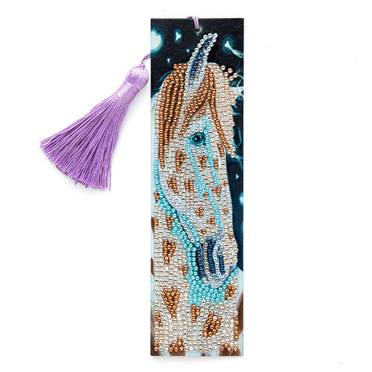 Tassel DIY Special Shape Drill Diamond Painting Animal Leather Bookmark Kit