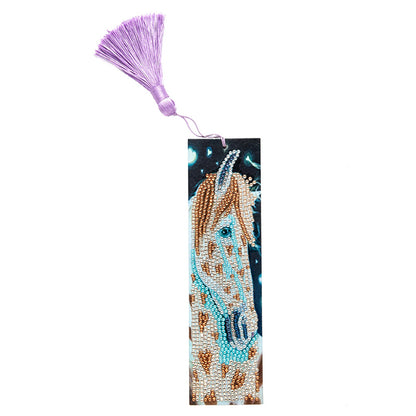 Tassel DIY Special Shape Drill Diamond Painting Animal Leather Bookmark Kit