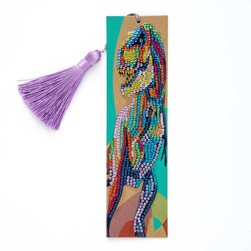 Tassel DIY Special Shape Drill Diamond Painting Animal Leather Bookmark Kit