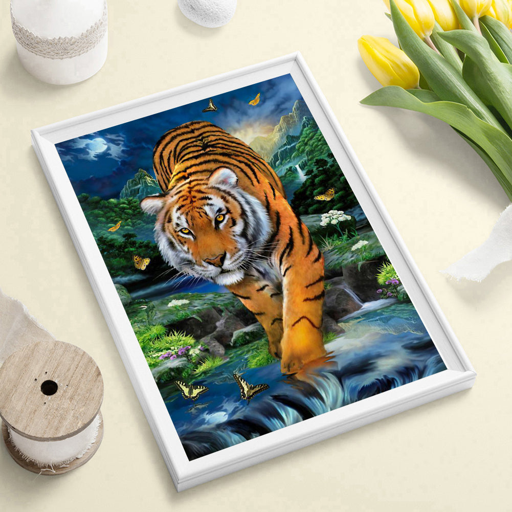 Butterfly Tiger - Full Round Drill Diamond Painting 30*40CM