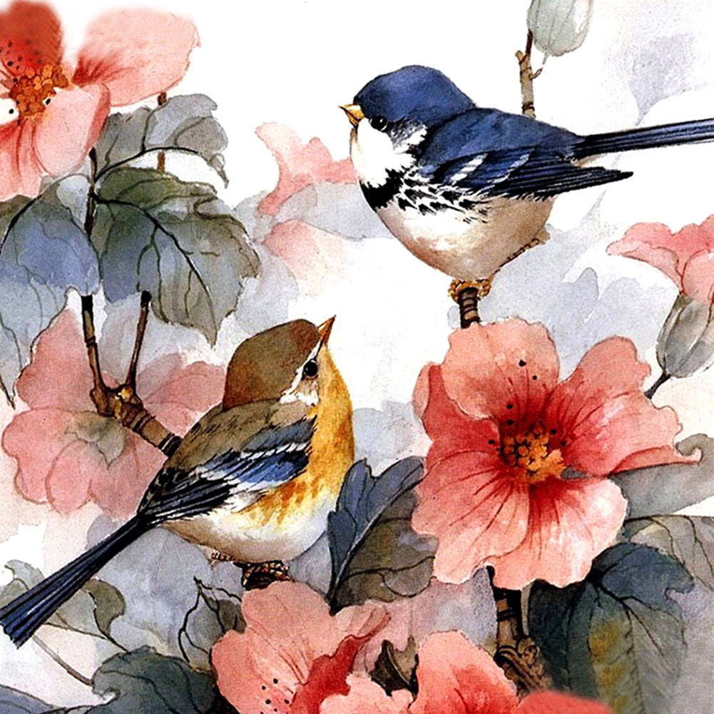 Flowers Birds - Full Round Drill Diamond Painting 30*30CM