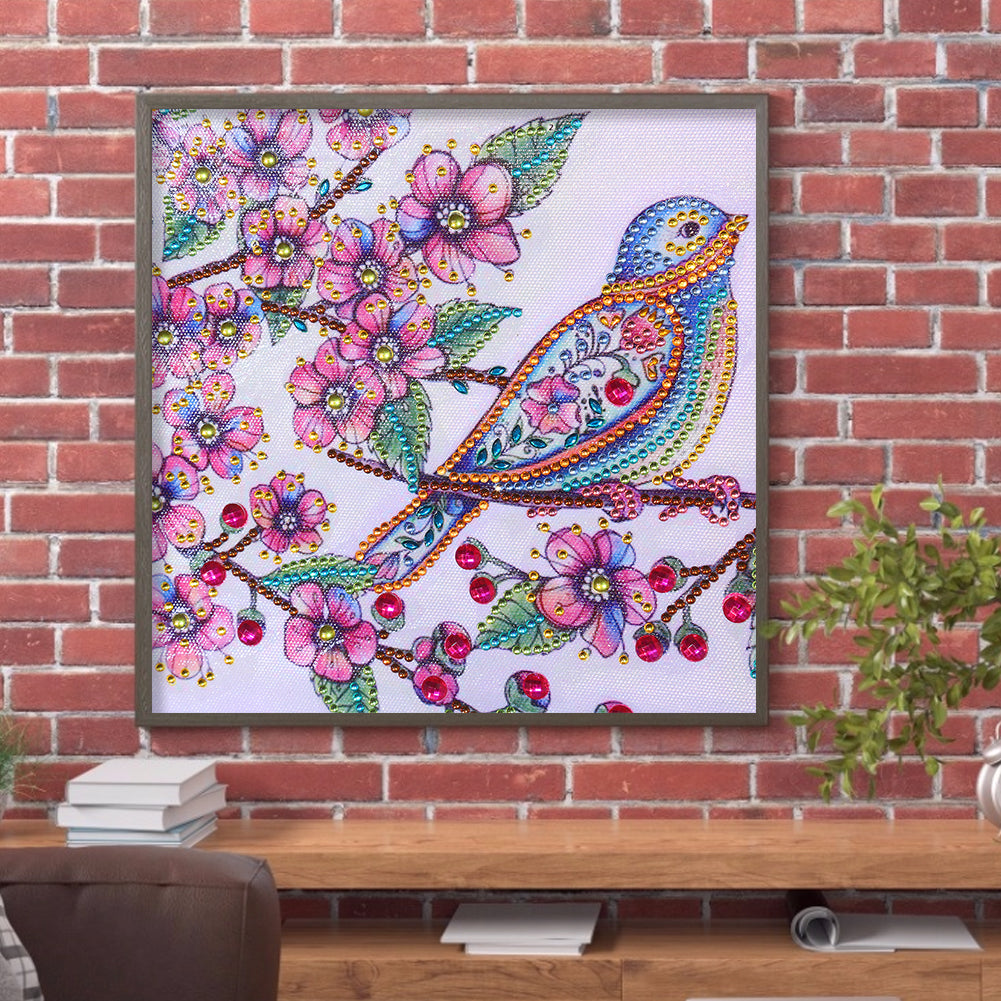 Flowers Birds - Special Shaped Drill Diamodn Painting 30*30CM