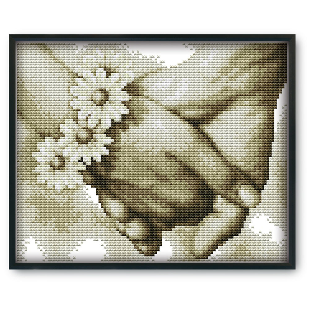 Hand Hand- 14CT Stamped Cross Stitch 27*21CM