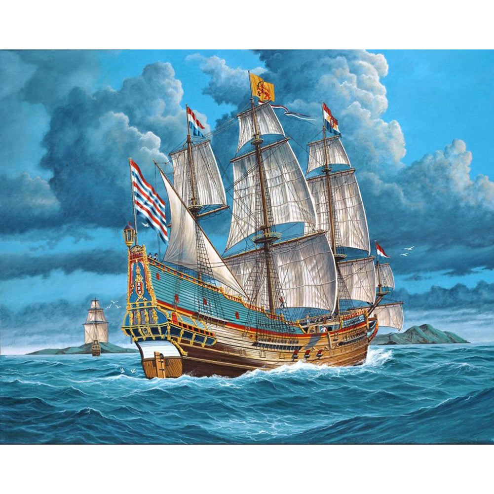 Boat - Full Round Drill Diamond Painting 40*30CM