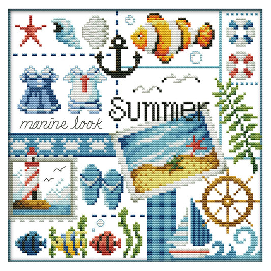 Summer- 14CT Stamped Cross Stitch 27*26CM