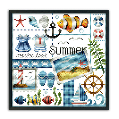 Summer- 14CT Stamped Cross Stitch 27*26CM