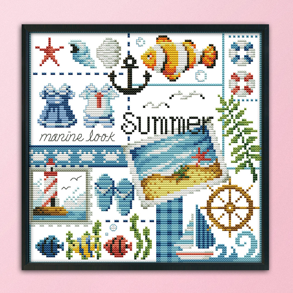 Summer- 14CT Stamped Cross Stitch 27*26CM