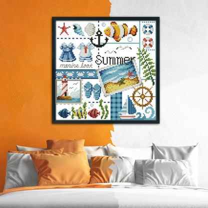 Summer- 14CT Stamped Cross Stitch 27*26CM