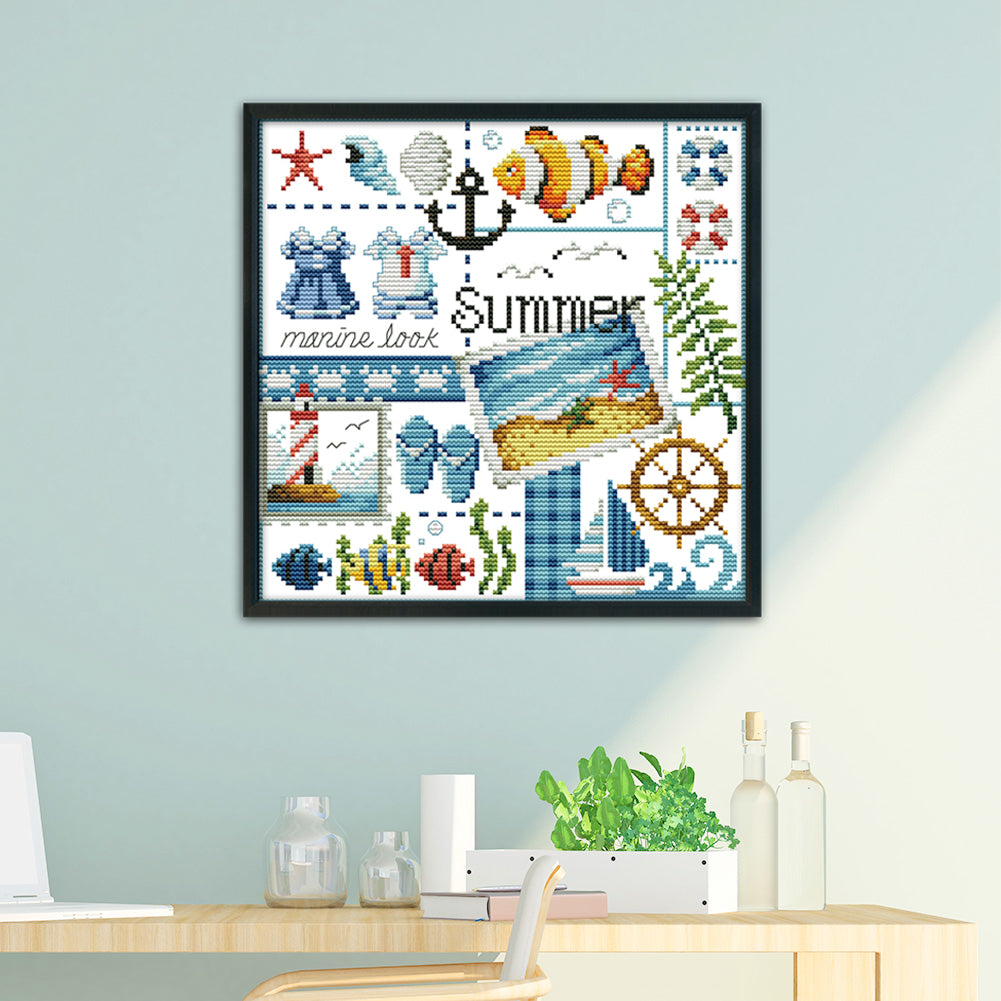 Summer- 14CT Stamped Cross Stitch 27*26CM