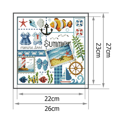 Summer- 14CT Stamped Cross Stitch 27*26CM