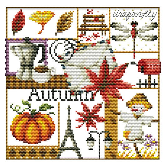 Autumn - 14CT Stamped Cross Stitch 27*26CM